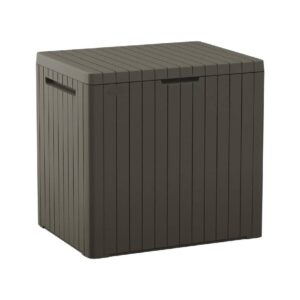 Mossy-Brown Resin Outdoor Storage Table