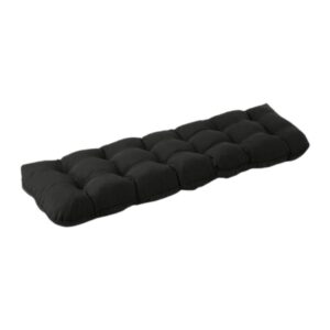 Black Tufted Patio Bench Seat Cushion