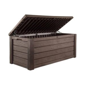 Brown Resin Patio Storage Bench