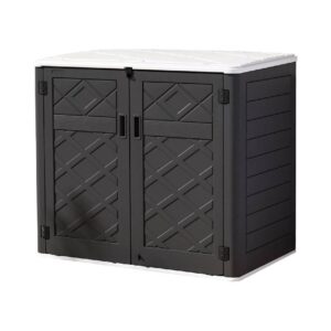 Black-White Resin Outdoor Storage Shed