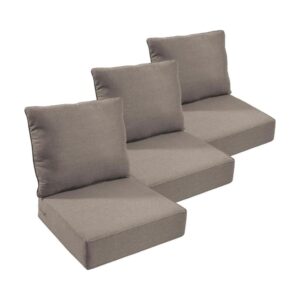 22x24 Warm-Gray Waterproof Patio Couch Cushions