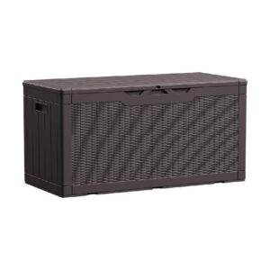 Dark-Brown Resin Waterproof Deck Box