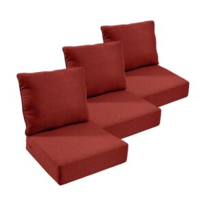 22x24 Red Waterproof Patio Couch Cushions